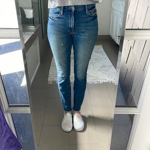 Mother high wasted Looker Ankle Fray Hop on Hop Off size 26